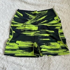 Alphalete Black and Green Bike Shorts